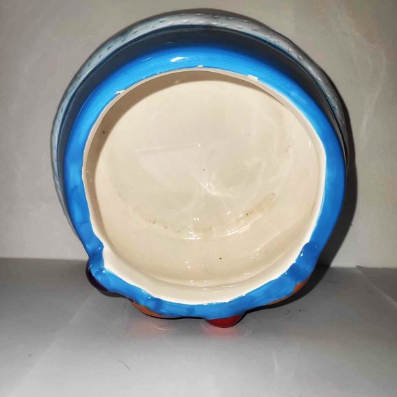 Vintage Homespun Holiday Collection Winter Christmas Snowman 10” Cookie Jar - Picture 5 of 9